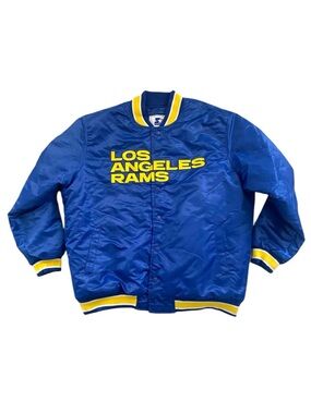 Los Angeles Rams STARTER Blue and Yellow Retro Satin Jacket 3XL